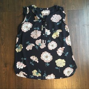 Ann Taylor chrysanthemums blouse